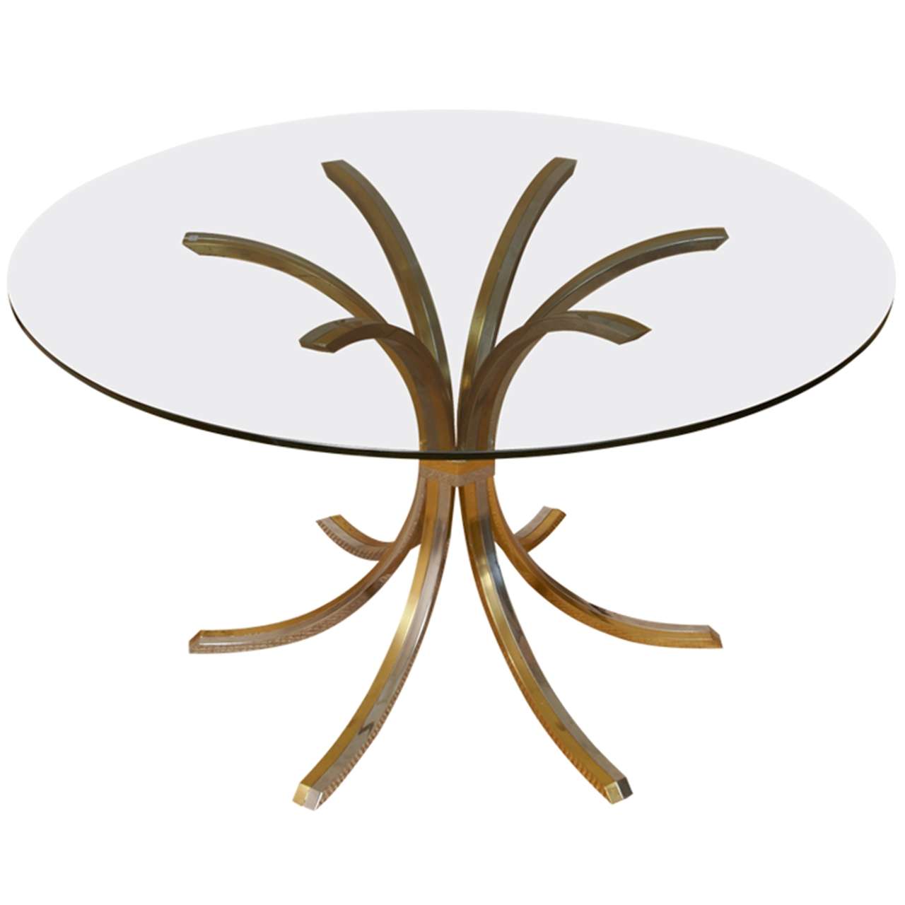 French Brass And Chrome Pedestal Tables At Cost Price