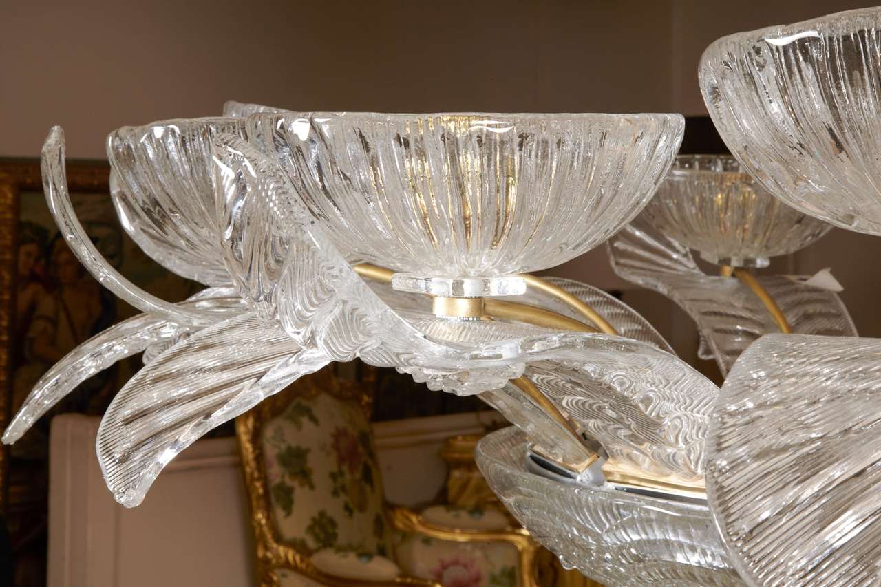 Italian Monumental Pair Of Murano Glass Chandeliers