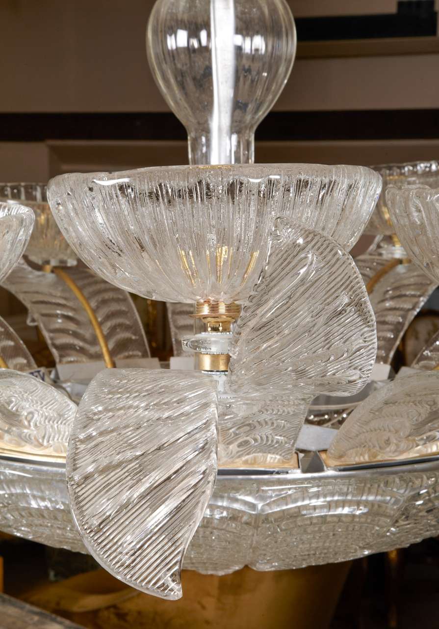 Monumental Pair Of Murano Glass Chandeliers In Excellent Condition In Saint-Ouen (PARIS), FR