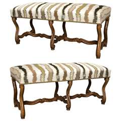 Pair of French Benches Six Legged