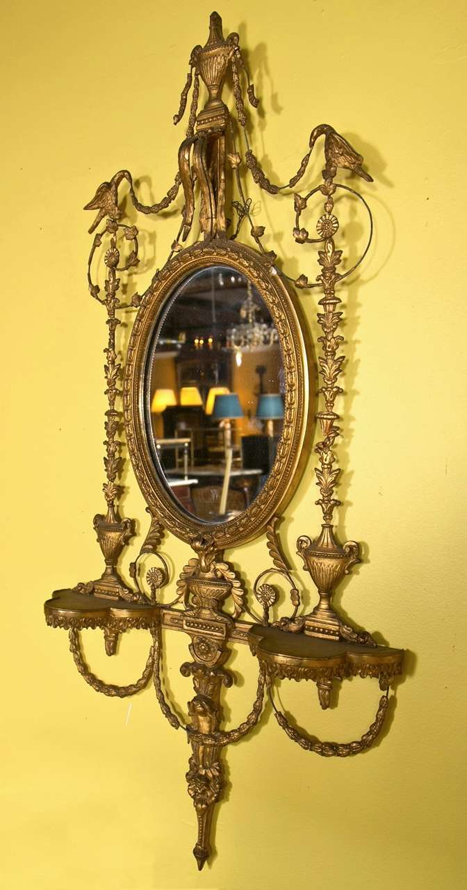 19th Century 19 century Adams Style gilt mirrors