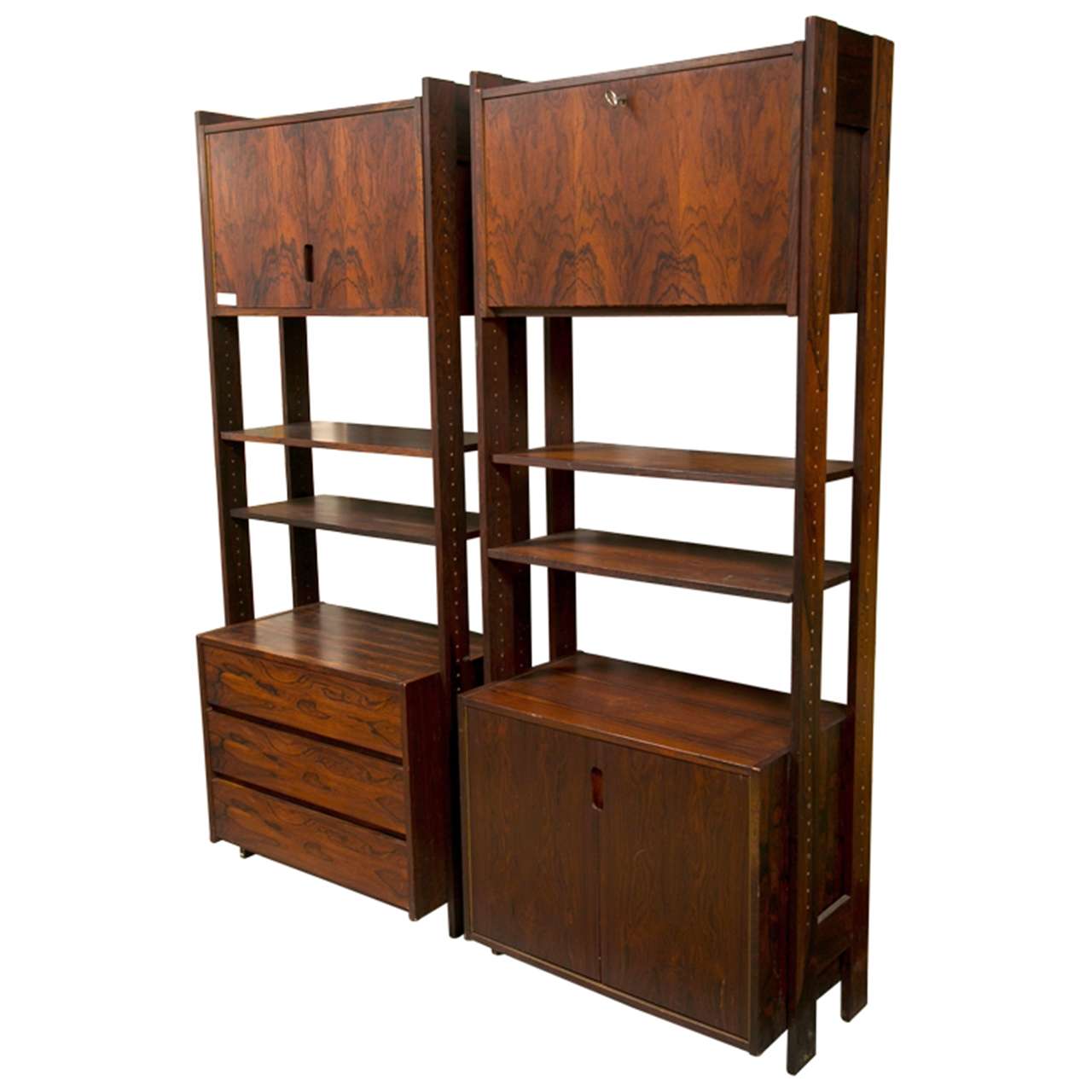 A Pair Mid Century Rosewood Bookcases at 1stDibs