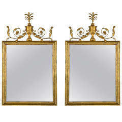 Antique Pair of Adams Style Gilt  Mirrors