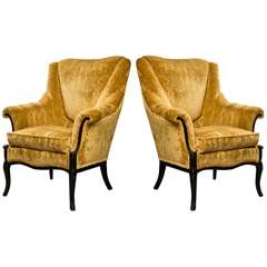 Vintage Pair of Paint Deco Fireside Chair