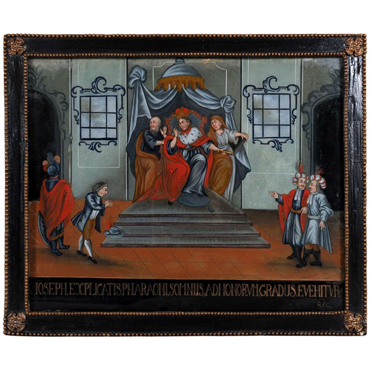 18th.Century reverse painting For Sale