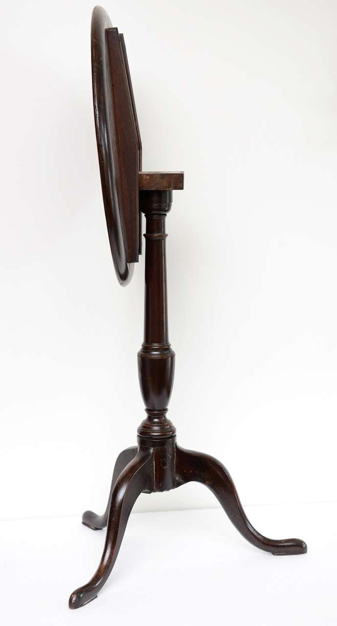 Mahogany American Queen Anne Tilt-top Table/candle Stand, 18th Century