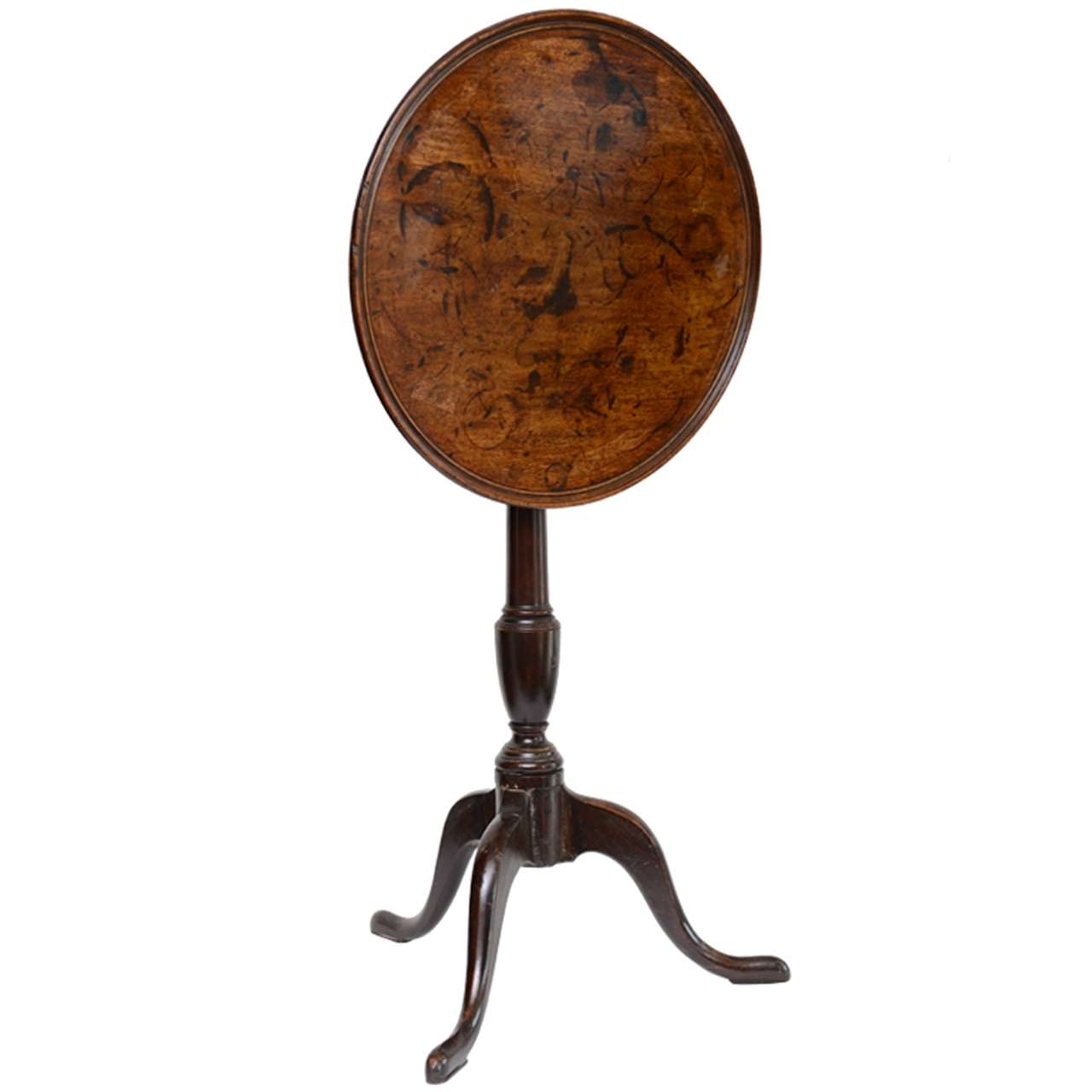 American Queen Anne Tilt-top Table/candle Stand, 18th Century