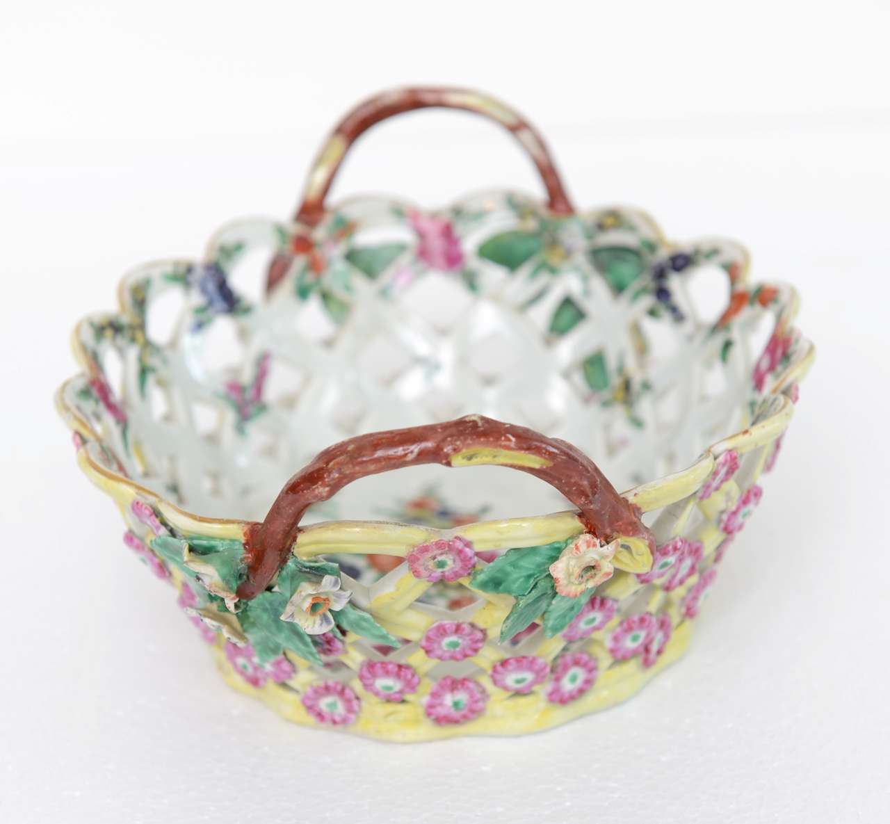 20th Century French Porcelain Basket, Circa 1900