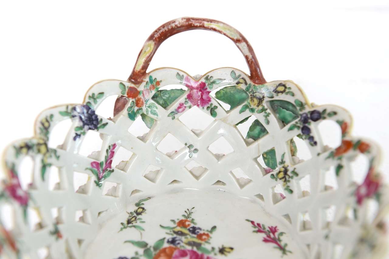French Porcelain Basket, Circa 1900 1