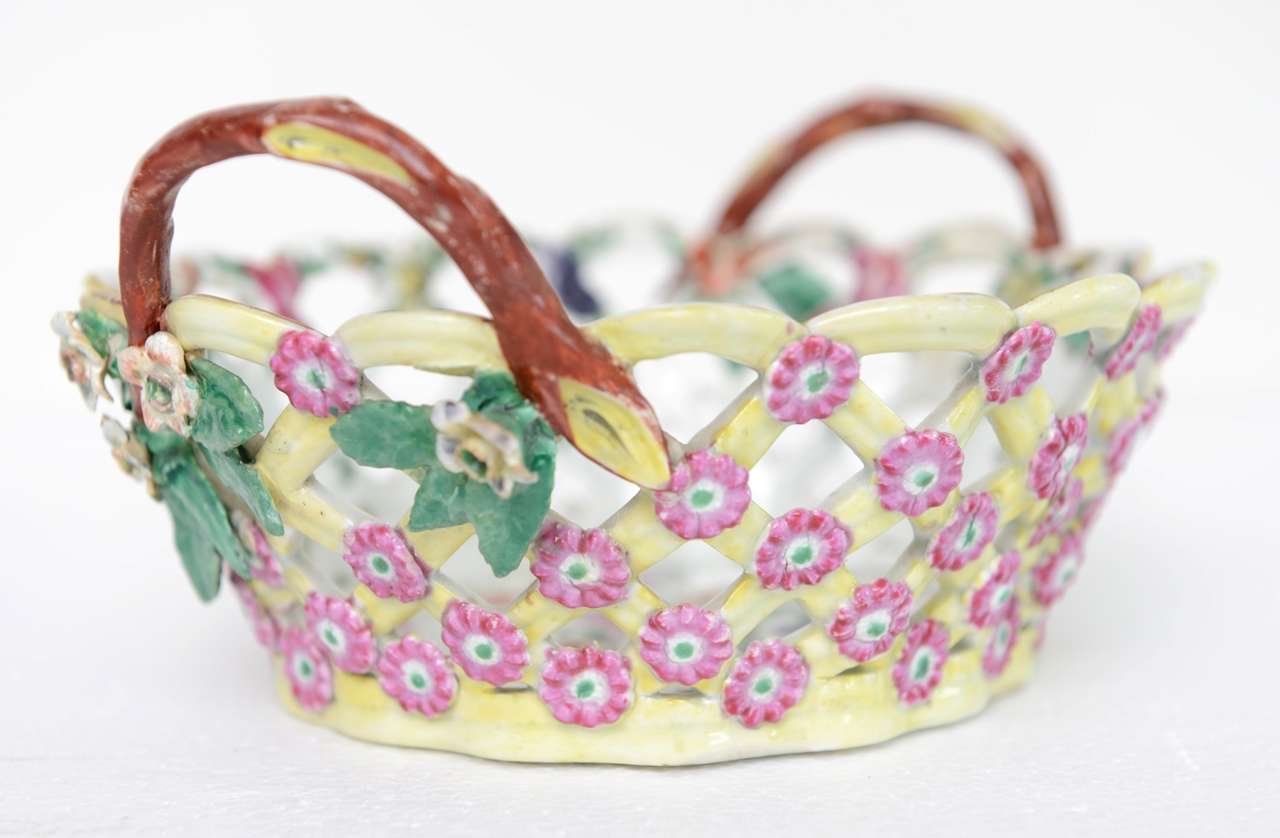 French Porcelain Basket, Circa 1900 3