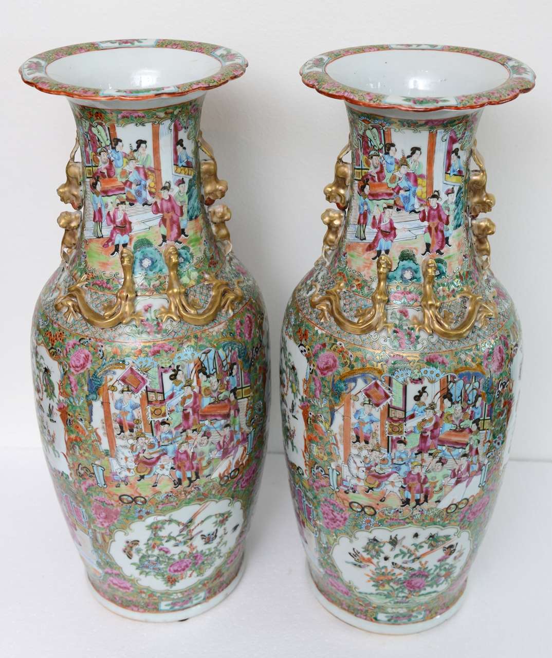 PAIR CHINESE PORCELAIN FAMILLE ROSE VASES

Originally $ 12,000.00

Famille rose (known in Chinese as Fencai (粉彩) or Ruancai (軟彩, simplified 软彩), meaning 'soft colours', and later as Yangcai (洋彩), meaning 'foreign colours') was introduced during
