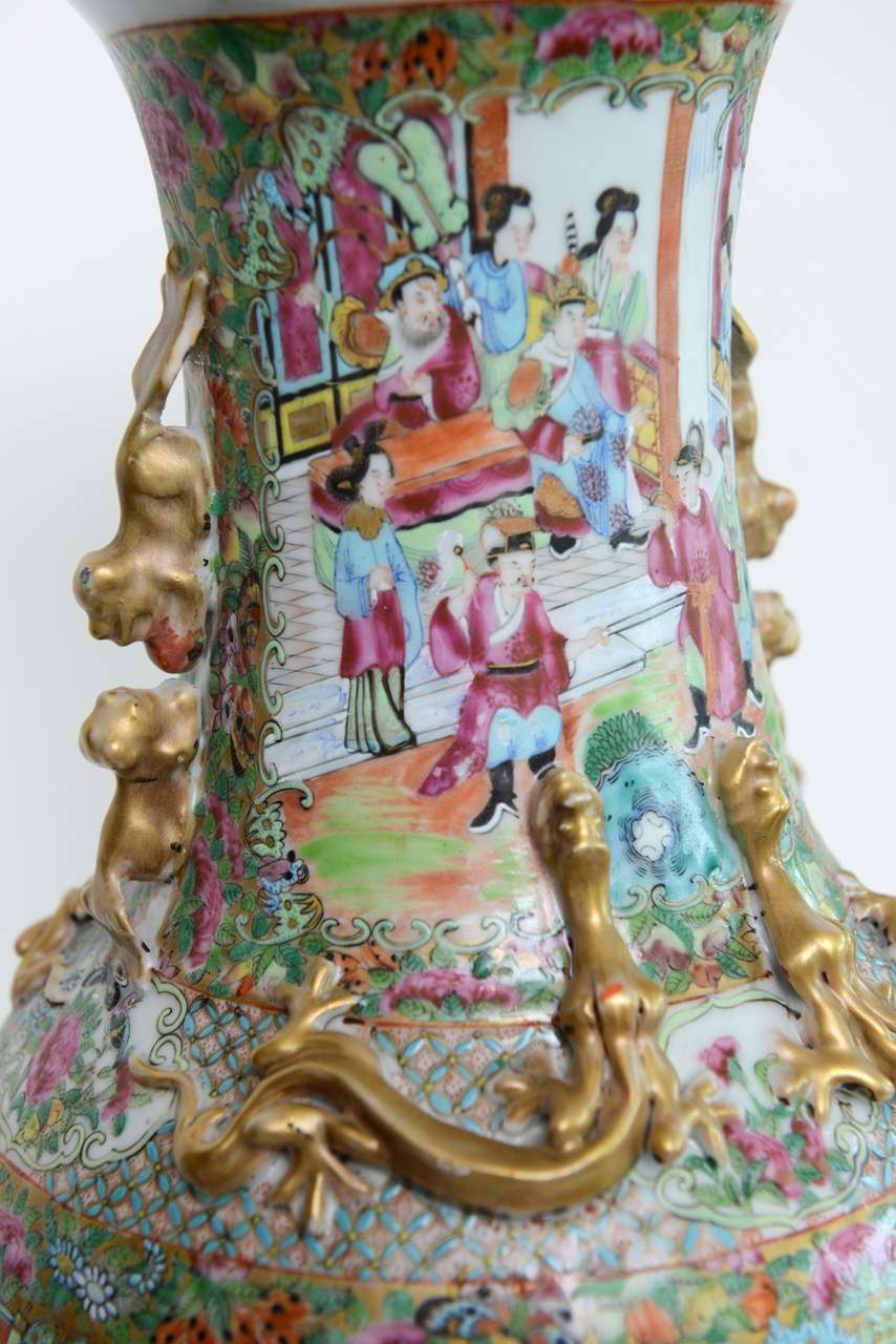 Pair Chinese Porcelain Famille Rose Vases, 24