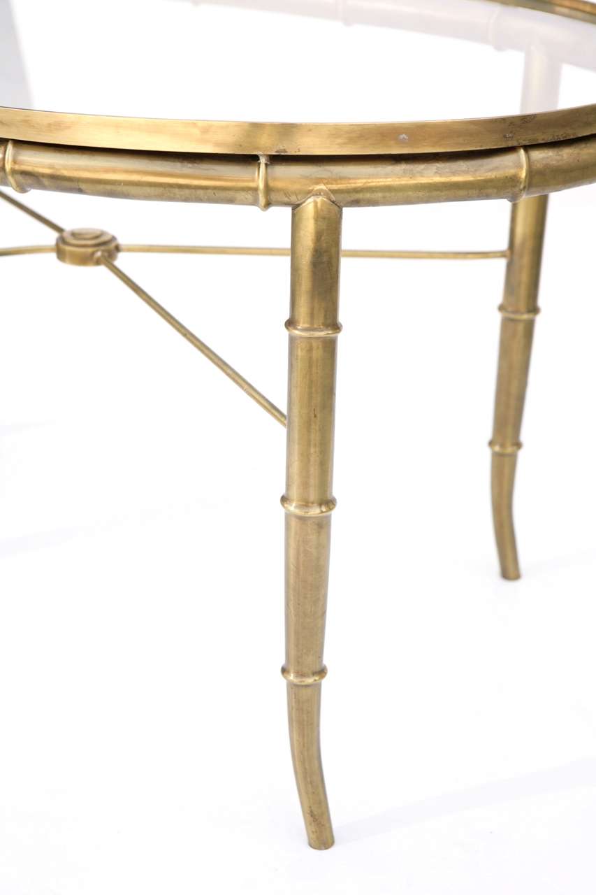 Brass Mastercraft Faux Bamboo End Table