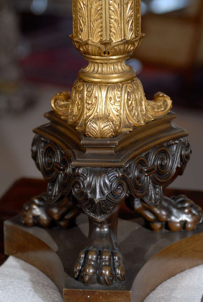 Bronze Antique Empire Style Candelabra For Sale