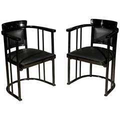 Pair of Vienna Secessionist Arm chairs by Josef Hoffmann