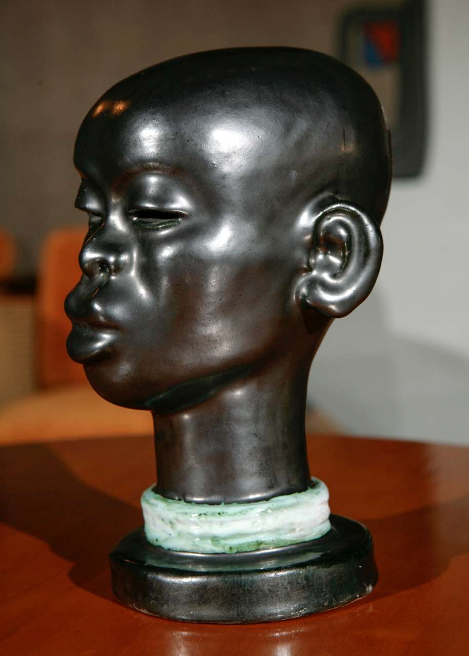 Art Deco Glazed Bust
