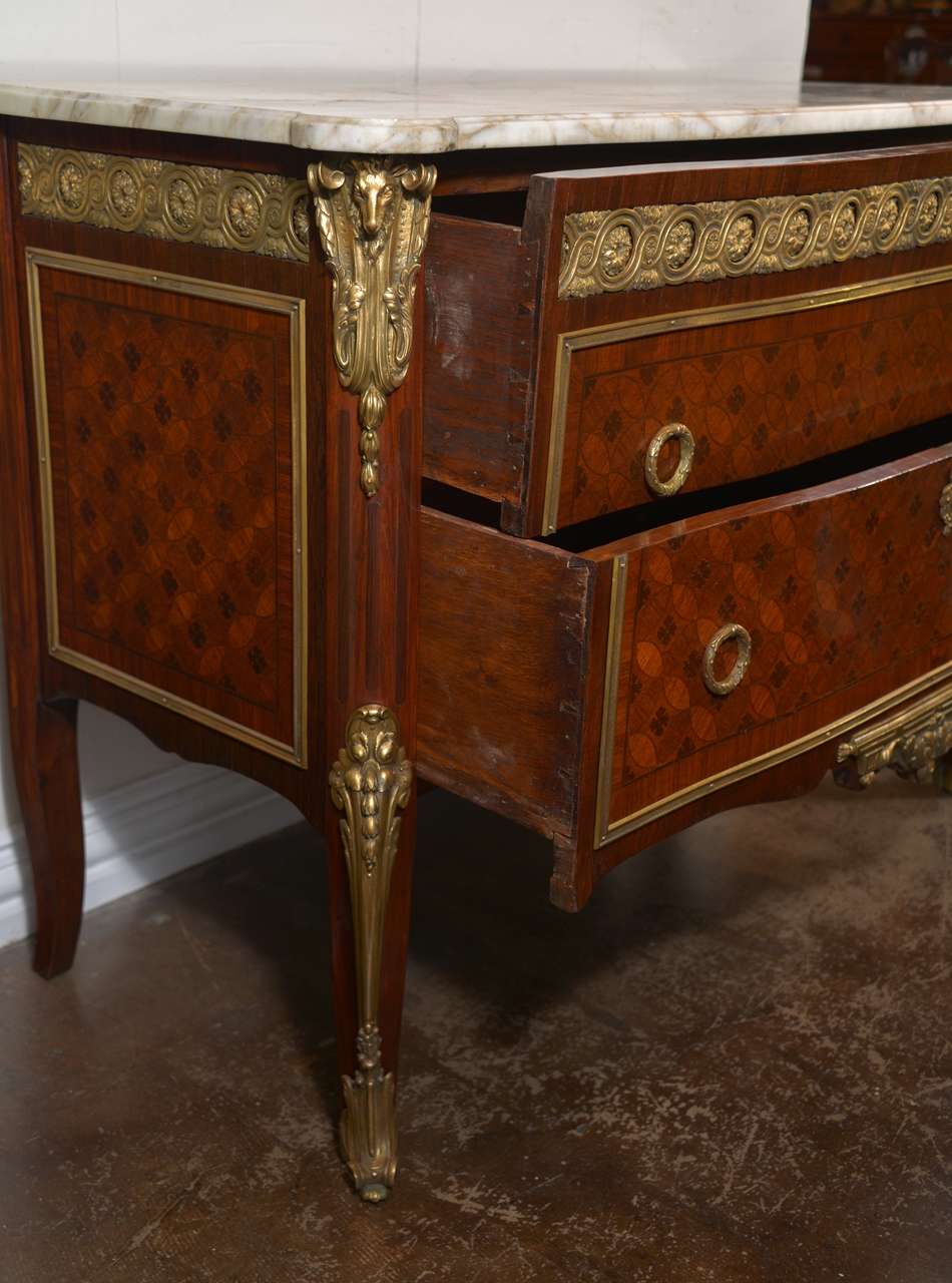 French 19th c. Louis XVI Mahogany and Parquetry Inlay For Sale