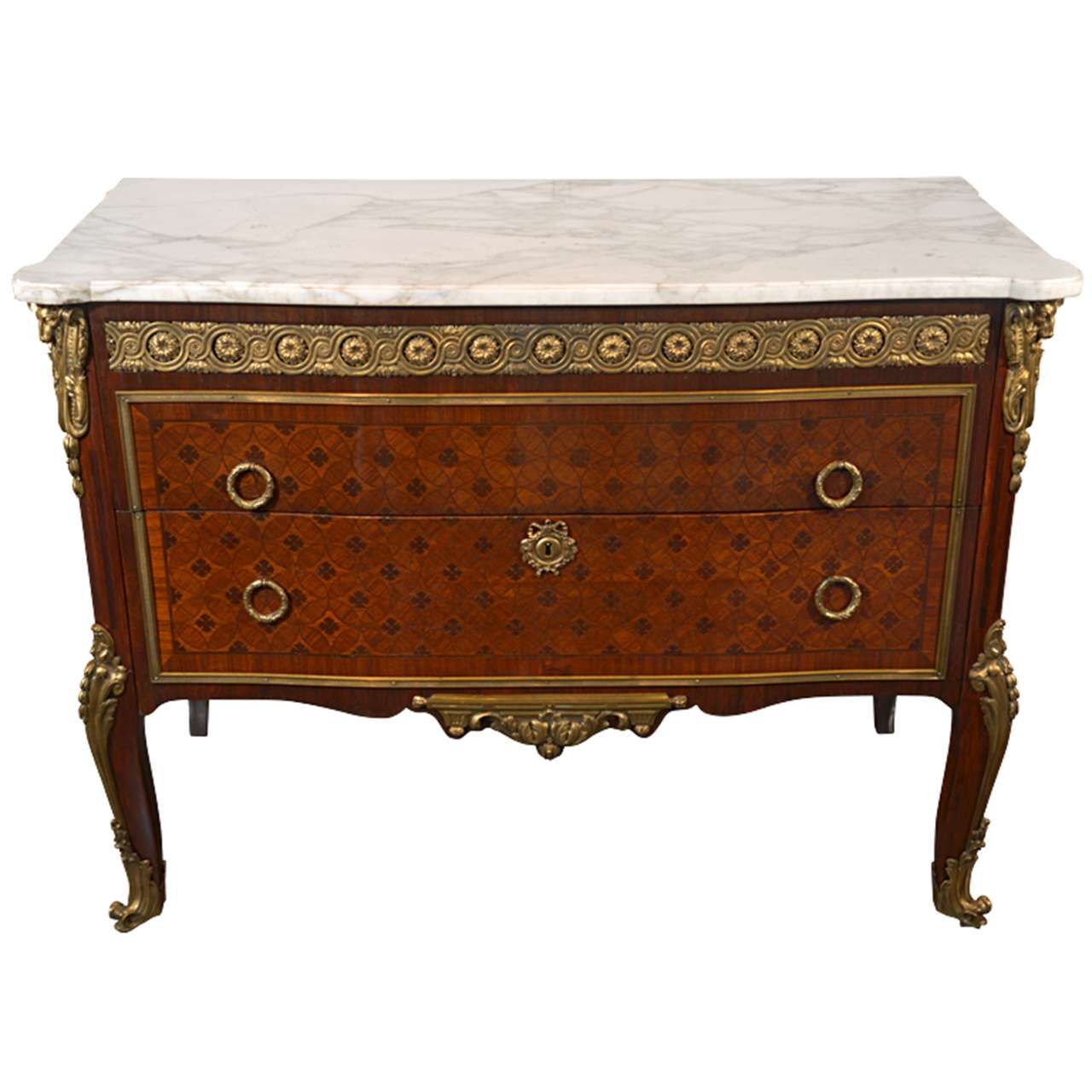 19th c. Louis XVI Mahogany and Parquetry Inlay For Sale
