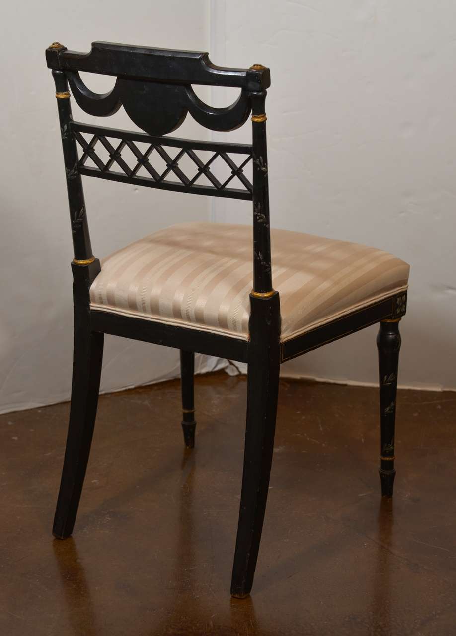 Set of Important Regency Period Black Lacquered Chairs 4