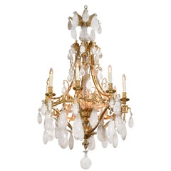 Antique 19th C Important Rock Crystal And Gilt Bronze Russian Chandelier