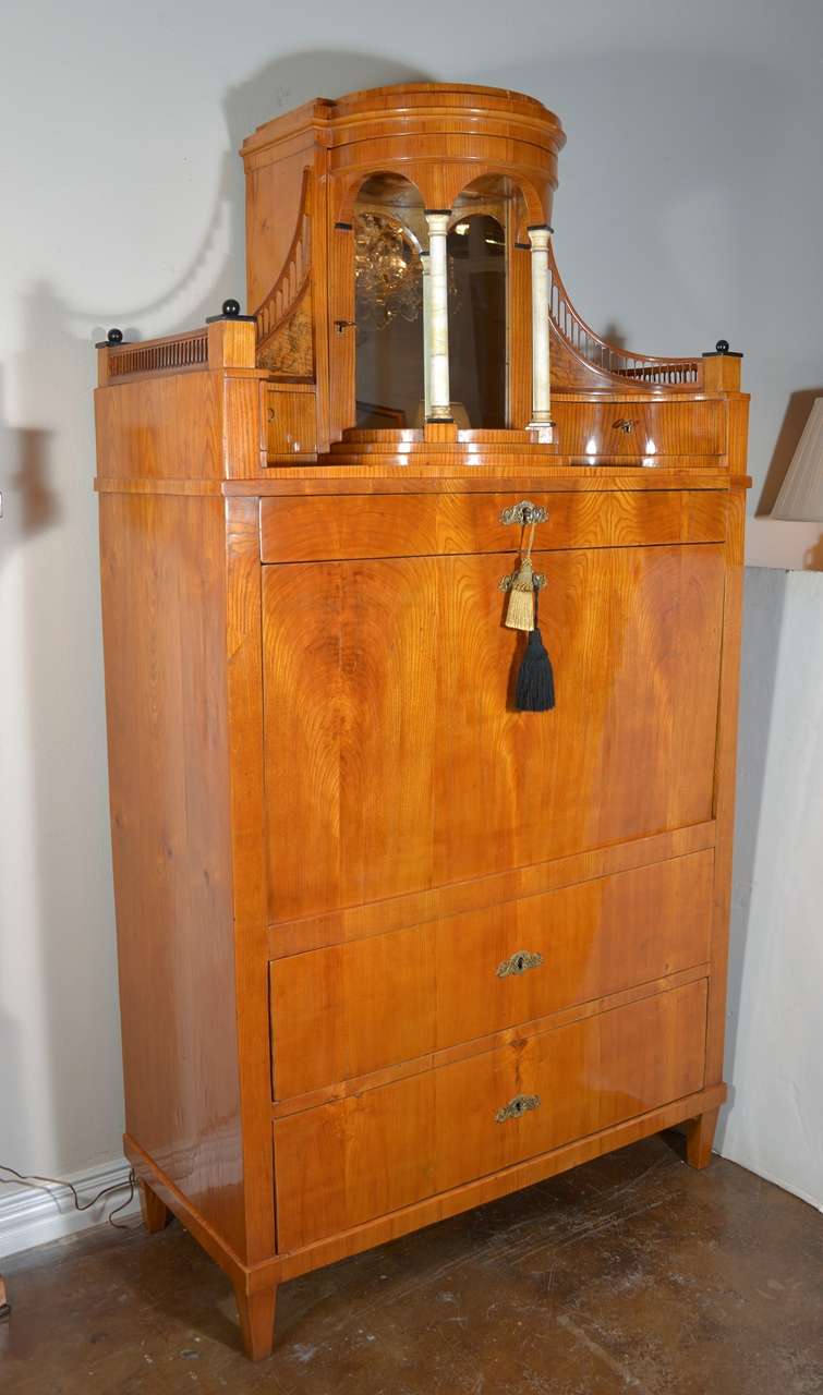 19th c. German Biedermeier Drop Front Secretary