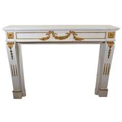 19th c French Louis XVI Carrera Marble mantle