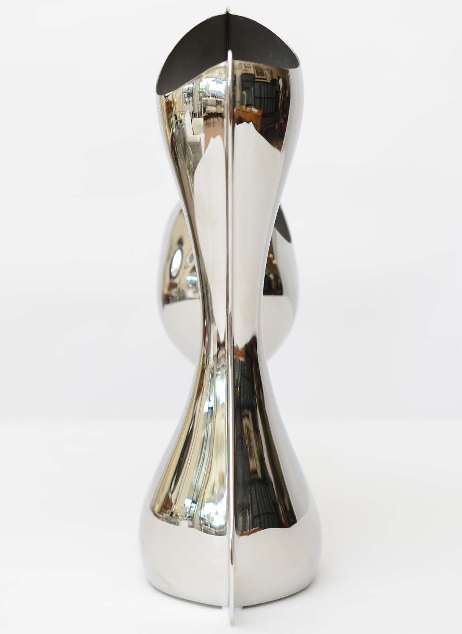 Signed Ron Arad for Alessi Italian Stainless Sculptural Vase 3