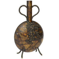 Japanese Bronze Pilgrim Vase