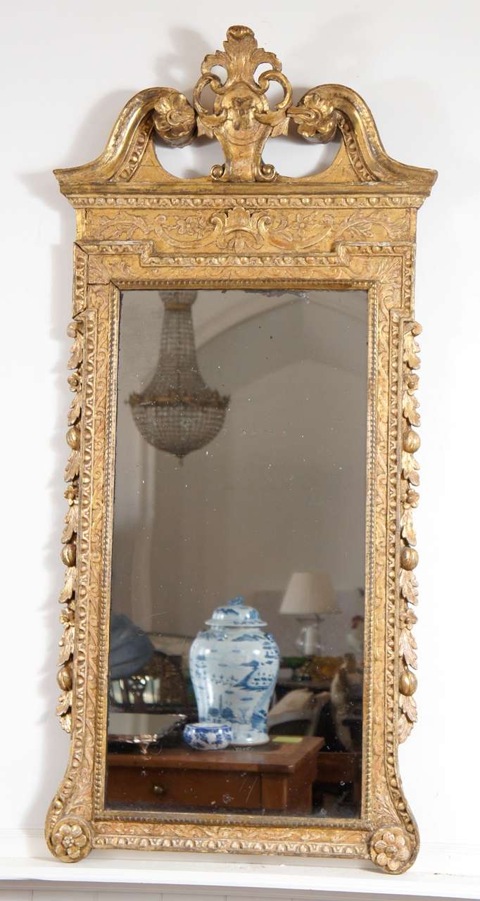 Mid-18th Century Pair of George II Giltwood Mirrors For Sale