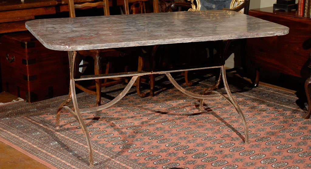 Iron Table with Pyranees Marble Top