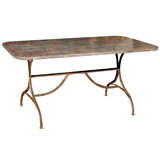 Iron Table with Pyranees Marble Top Iron Table with Pyranees Marble Top