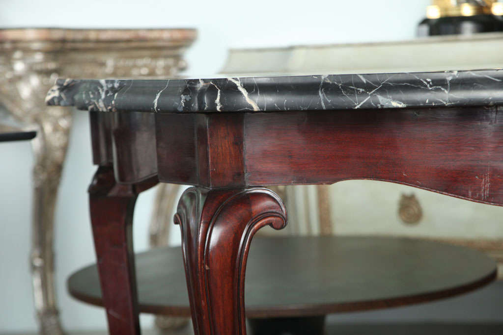 Fine Pair of Portuguese Rococo Rosewood and Marble Consoles For Sale 2