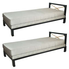A Pair of Neoclassic Style Day Beds attributed to James Mont