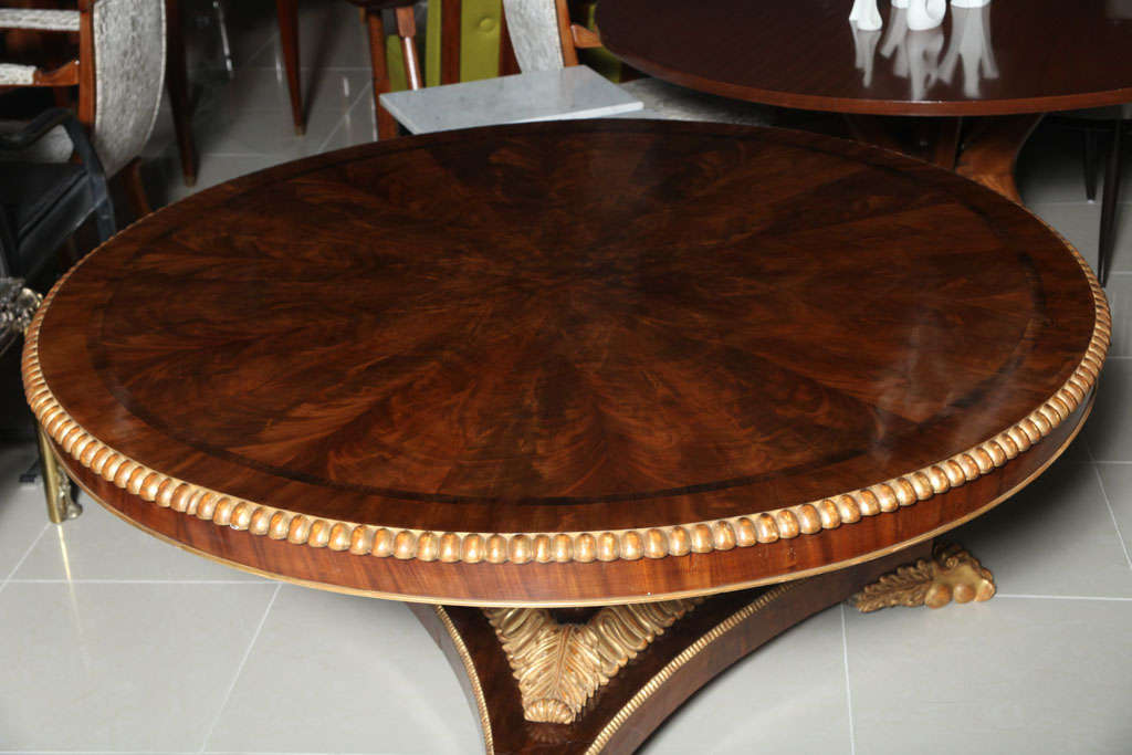 Gilt Fine English Regency Rosewood Center or Dining Table