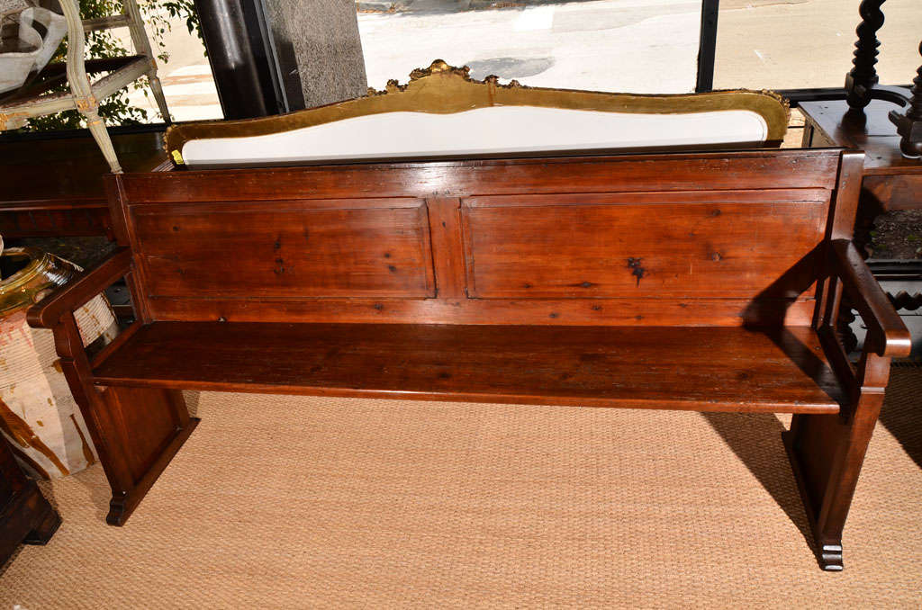 This is one of a pair of pine paneled church pews.<br />
<br />
18
