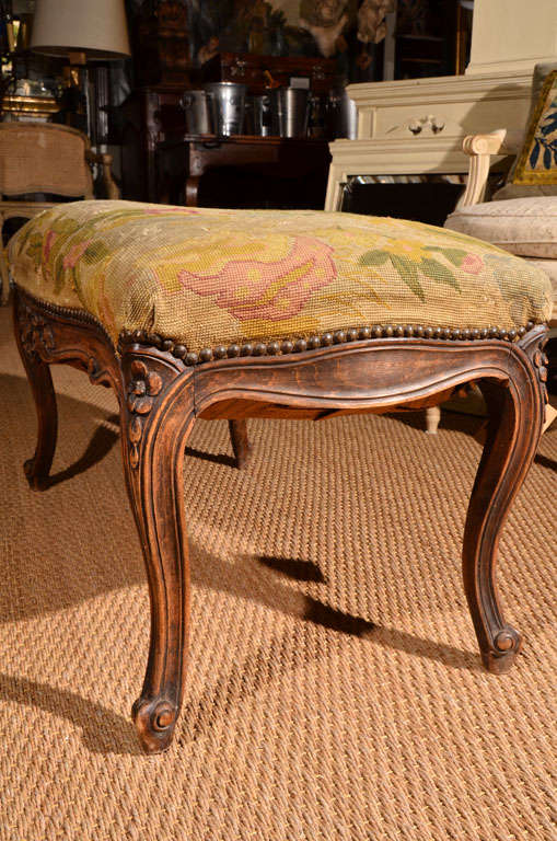 Needlepoint Upholstered Bench at 1stDibs