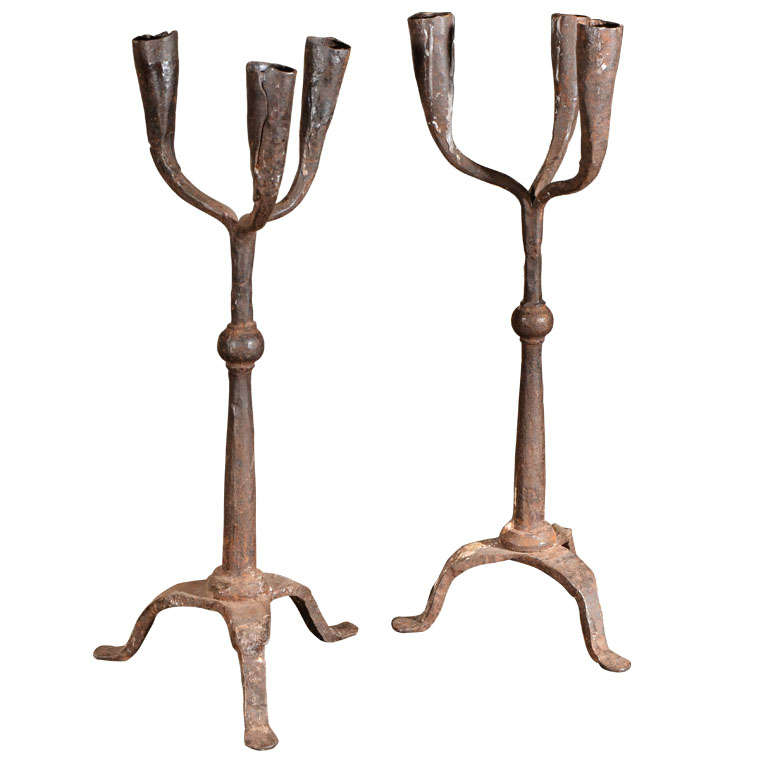 Forged Iron Candlestands For Sale