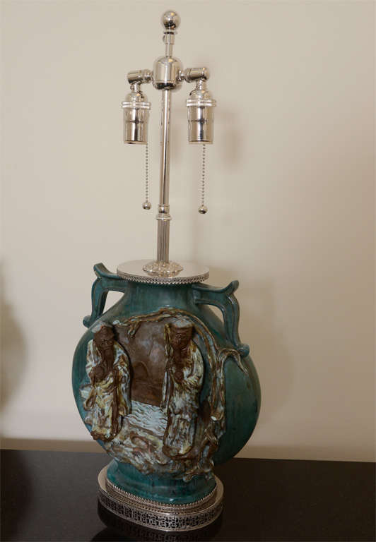 Mid-20th Century Pair Of Asian Inspired Lamps By Fantoni