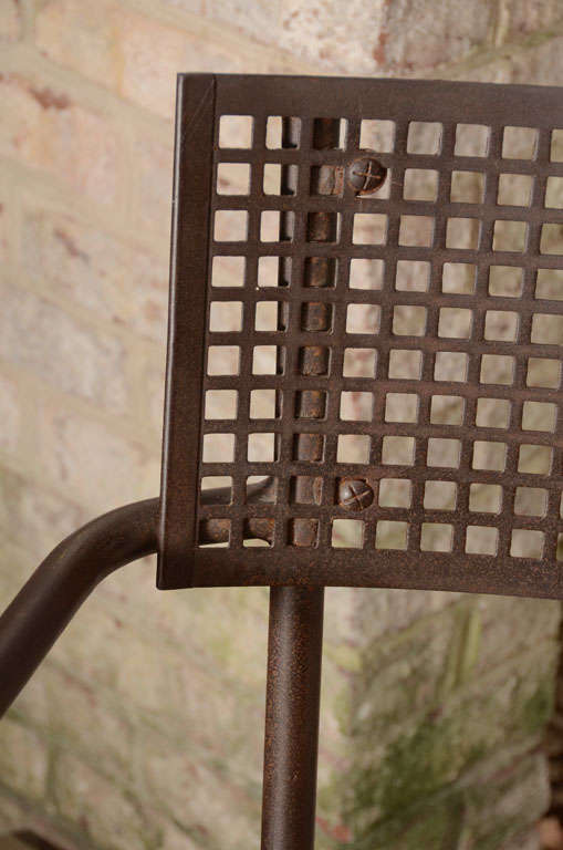 Mid-20th Century Four Iron French Chairs For Sale