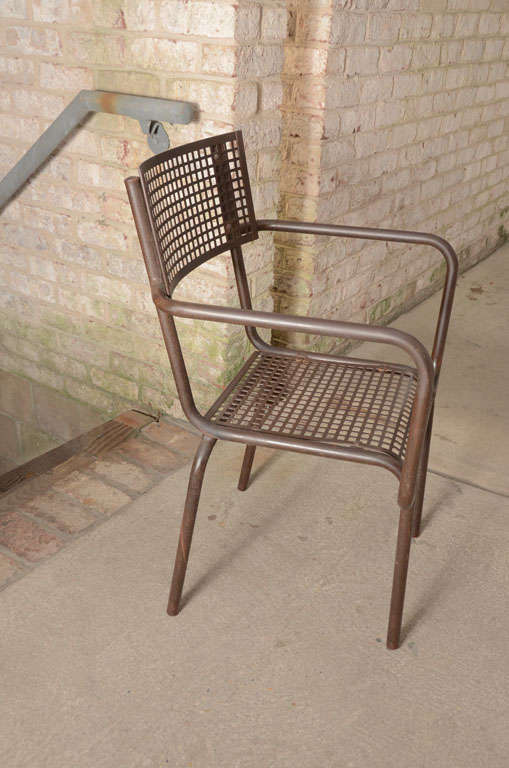 Four Iron French Chairs For Sale 1