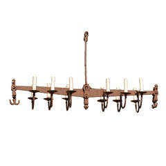 A French 12 Light Iron Chandelier - SOLD