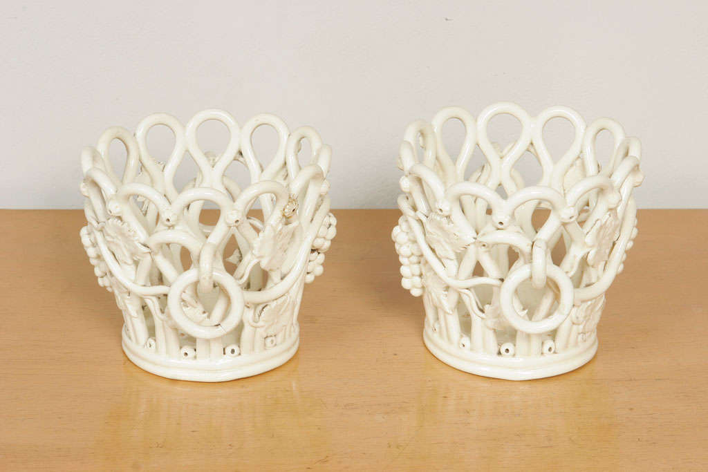 Pair of 19th Century French Glazed Terracotta Jardinieres