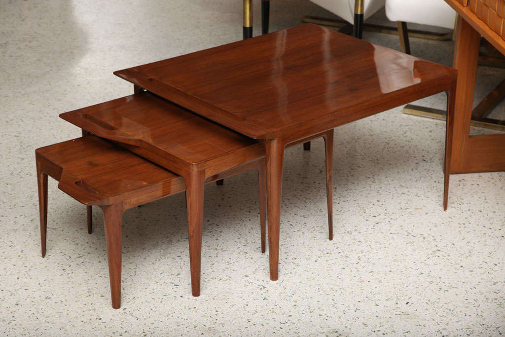 Italian Rare Set of Ico Parisi Nesting Tables, Italy