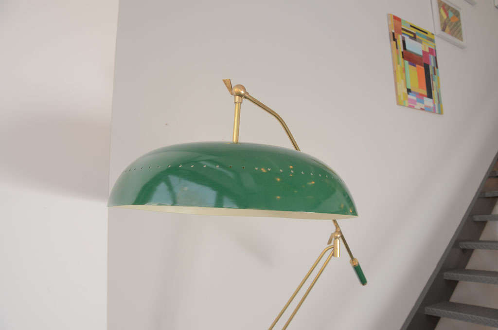 Brass Italian Floor Lamp in the Style of Stilnovo