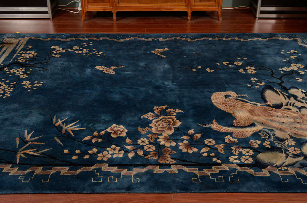 Wool A Fine Peking Chinese Art Deco Rug