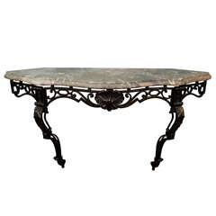 An Art Nouveau Bronze 
Marble Console Table