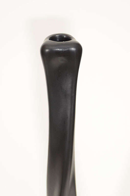 Pair of Elsa Peretti Matte Black Bone Candlesticks In Excellent Condition In New York, NY