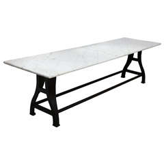Marble Top Industrial Table