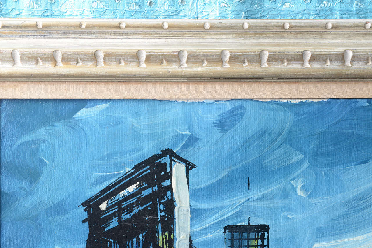 1960s Manhattan Bridge Oil Painting  1
