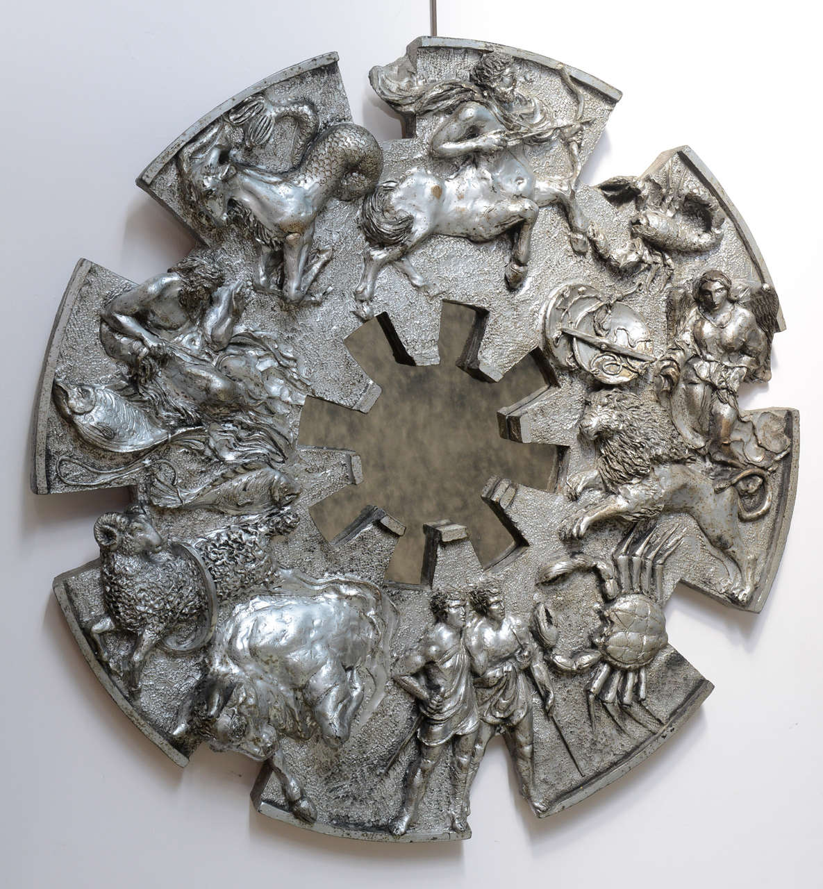 1970s Brutalist Zodiac Metallic Finish Mirror